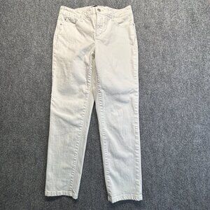 NYDJ Lift Tuck Technology White Straight Jeans Womens Size 10